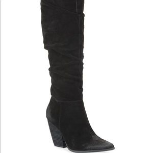 Charles David black suede tall boots